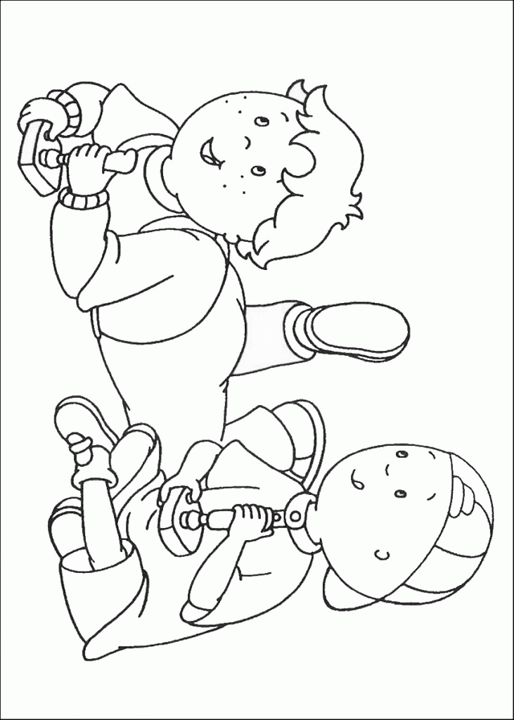 Plansa de colorat cu Caillou 4 34